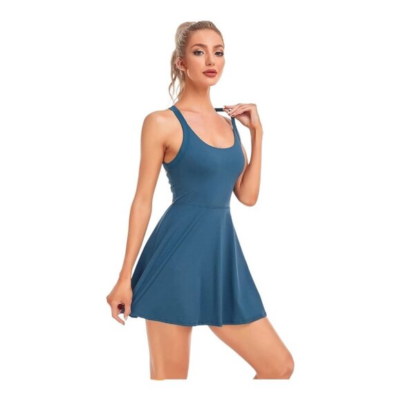 Gofiep Women's Summer Cut Out Twisted Tennis Dress with Built in Shorts - Small - Picture 3 of 9